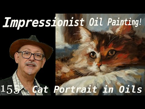 Painting LOOSE and THICK in Oils!  Impressionist Cat Portrait. #impressionism #oilpainting