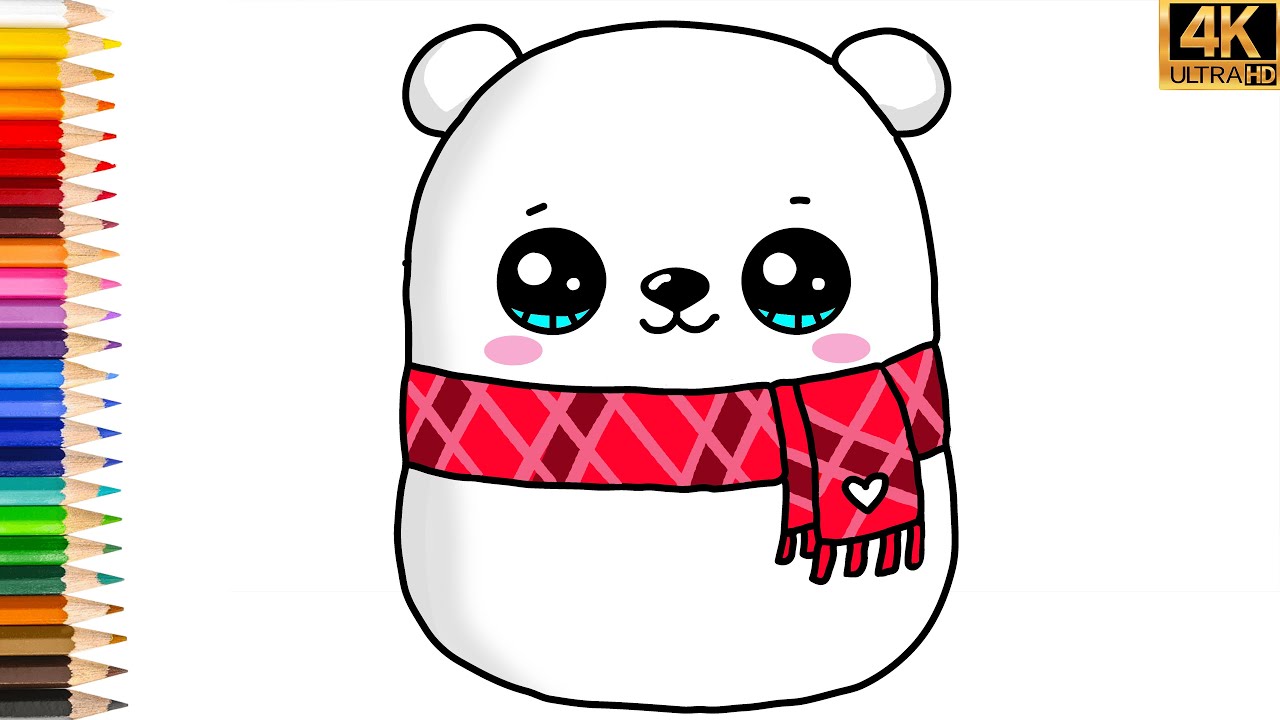 IMAGEN DIBUJO DE UN LINDO OSO POLAR 🐦COMO DIBUJAR UN OSO POLAR FACIL😍FOTOS DE DIBUJO🌈DIBUJOS FÁCILES