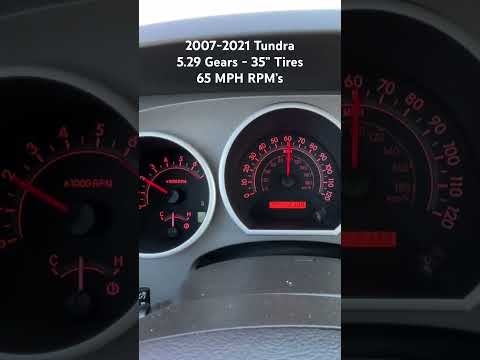 2010 Tundra 5.7L with 5.29 Revolution Gears. 65MPH @ 2,000 RPM’s on the freeway. OTT Tuned.
