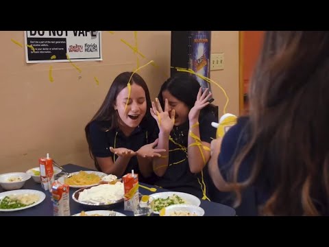 Cafeteria food fight at an all girl school 😂
