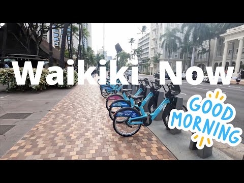 Waikiki agora | 4K com narração | Avenida Kalakaua | Oahu