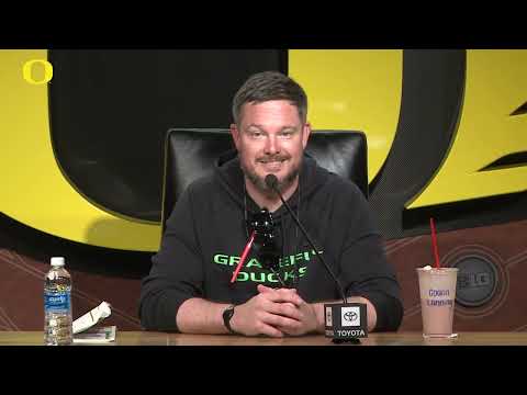 WATCH: Dan Lanning Talks QBs, Evan Stewart, And More At Oregon Ducks Spring Practice