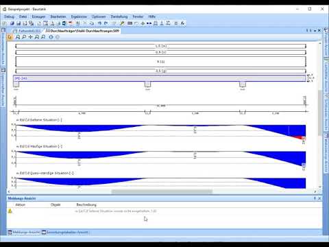 In der Baustatik eine Bemessung für Durchlaufträger aus Stahl durchführen