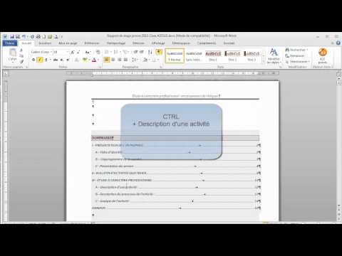 comment construire un sommaire dans word