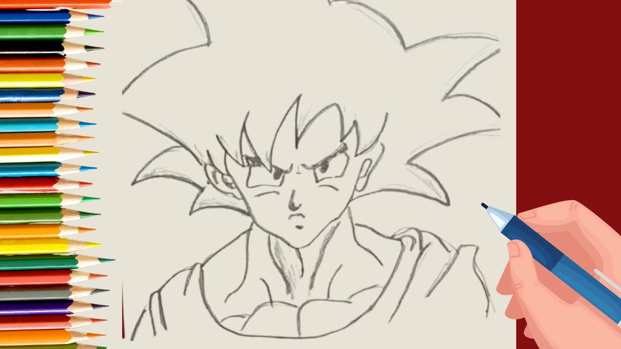 How To Draw Goku Super Saiyan Blue - Step By Step Tutorial!
