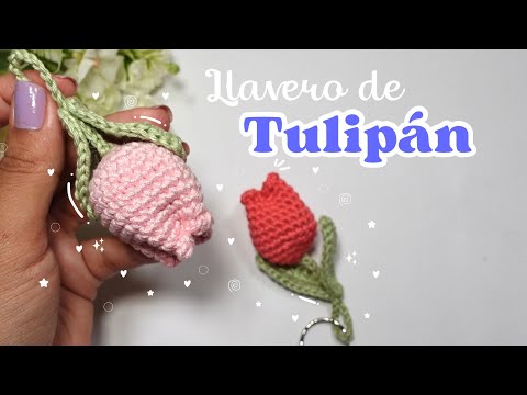🌷 Tulip Keychain 🌷 3D Crochet Pattern - Step by Step - Easy and Quick