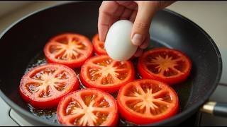 1 Tomato with 3 eggs! Quick breakfast in 5 minutes!