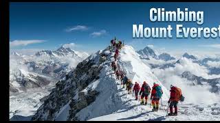 Climbing Mount Everest. 