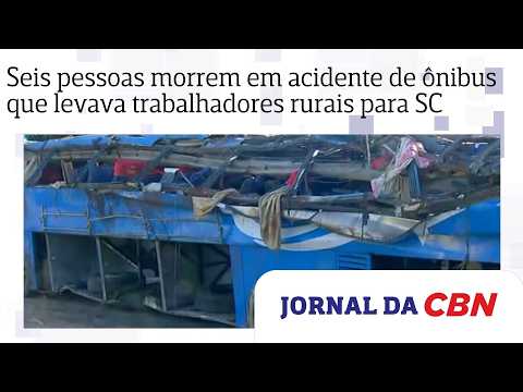 Seis pessoas morrem em acidente de ônibus que levava trabalhadores para colheita de maçãs em SC