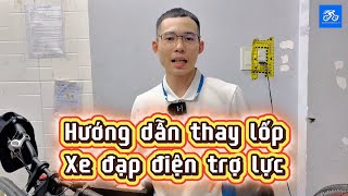 🔴 Hướng dẫn tháo bánh sau xe đạp điện trợ lực để thay vỏ, thay ruột.