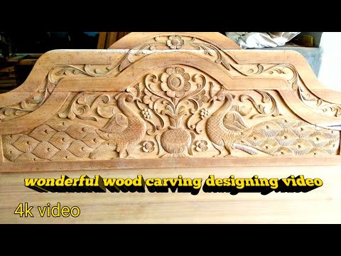 Pecock wood carving designing video Video