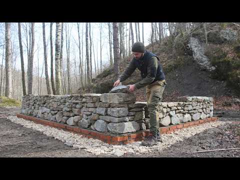Man Builds His Own Log House Deep in the Forest