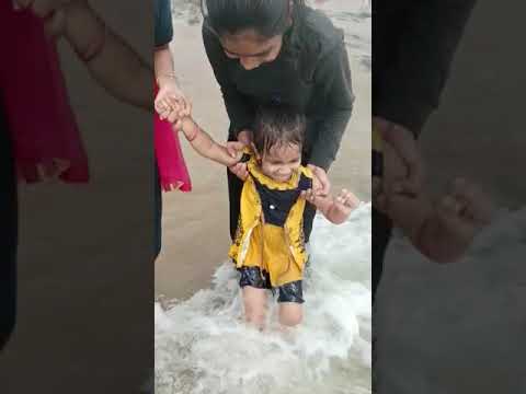 first time samanvi  beach experience