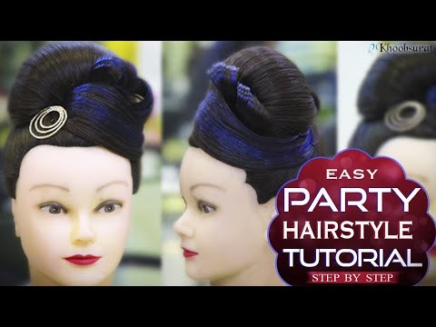 Bridal hairstyle for long hair tutorial. Updo for wedding | Easy Party Bun Hairstyle Tutorial
