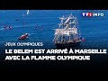 J0 2024 : le Belem est arrivé à Marseille avec la flamme olympique