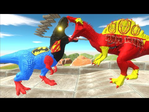 BATSUPERMAN T REX DEATH CLIMB - Animal Revolt Battle Simulator