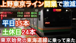 【上野東京ライン開業と同時に激減】"東京始発"の東海道線に乗って来た！