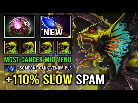 WTF Unlimited 110% Move Slow Solo Mid Carry Venomancer with Passive Poison Nova 1v5 Dota 2
