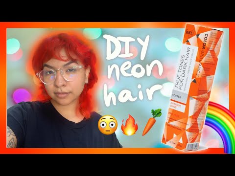 DIY neon orange hair dye 🍊 ion color brilliance...