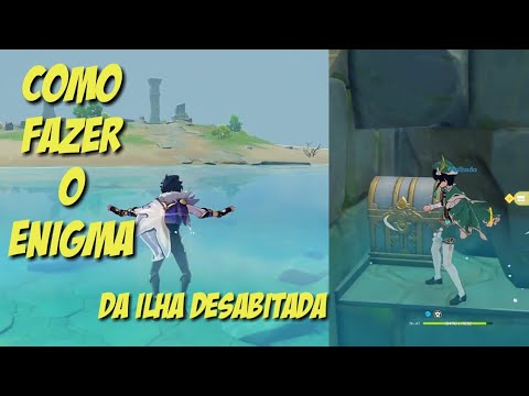-genshin impact-Como fazer o enigma da ilha desabitada de mondstadt.