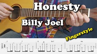 Honesty - Billy Joel - Fingerstyle Guitar Lesson I Tabs and Chords