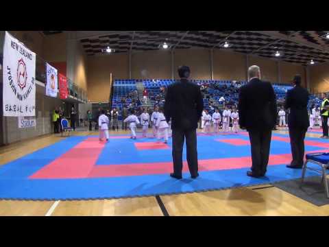 knz nats 12 07 2015 tatami-1 6  9yrs male & female team kata medals