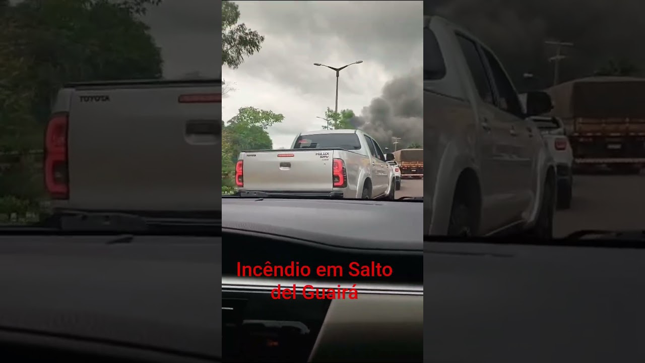 Rondonense está no Paraguai  e  envia imagens do incêndio de grandes proporções em Salto del Guairá