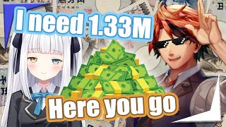 Roberu shows chad move, is willing to pay off Mea's 1.33M¥ debt【Holostars EngSub】