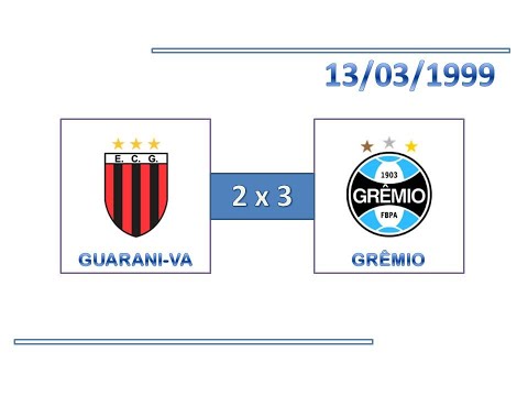 GOLS: Guarani-VA 2 x 3 Grêmio - 13/03/1999 - Campeonato Gaúcho