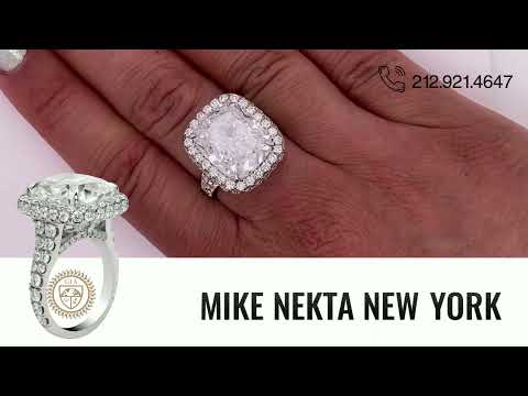 14 Carat Cushion Cut Halo Diamond Ring - The Hazel By MIKE NEKTA NYC