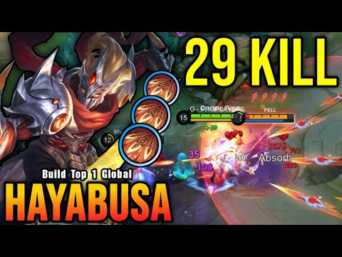 Hayabusa 29 Kills!! Super Intense Battle!! - Build Top 1 Global Hayabusa ~ MLBB