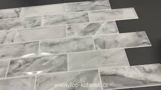 3D obkladový omyvatelný panel PVC Mramorové dlaždice (996 х 598mm)