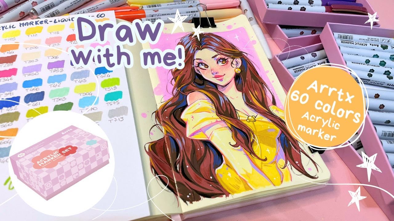 🌿Trying Out the NEW Arrtx Liquid Ink Acrylic Markers/ 60-Color Set Review #arrtx