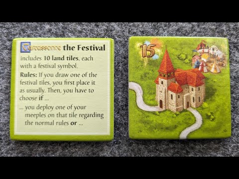 WHAT'S NEW Carcassonne The Festival Mini-Expansion, plus PLAYTHROUGH and RANKING