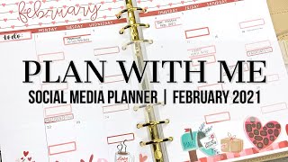 Plan with Me | Social Media Planner | February 2021 Monthly Spread | #clothandpaper #notiq
