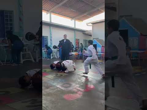 Taekwondo indiara-goias, apresentação na creche crianca Feliz 2026,atleta Emanuell Batista