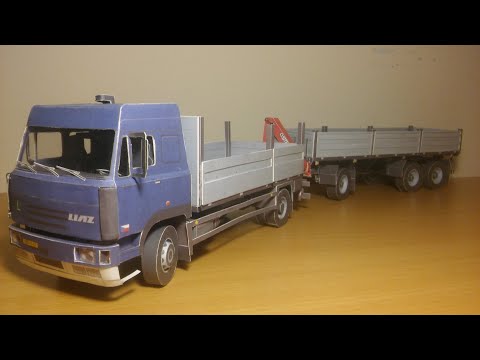 valnik s hydravlickou rukou LIAZ 18.33 PB / HR  a valnikový príves BSS PV 24.18