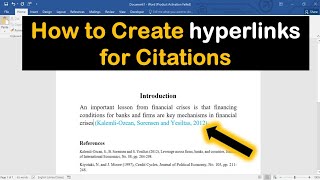 How to Create Hyperlink for Citations in MS word | How to Link In-Text Citation 