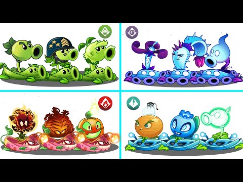 4 Team FIRE x PEA x SHADOW x ELECTRIC Battlez - Who Will Win?  PvZ 2 Team Plant vs Team Plant