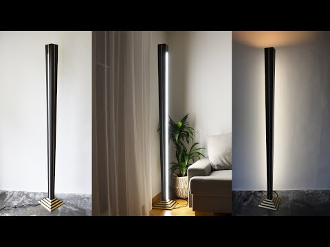 Golden Stripes floor lamp build | diy led lamp project | how to make a floor lamp