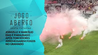Joinville X Marcílio Dias é paralisado após torcedores arremessarem fogos no gramado