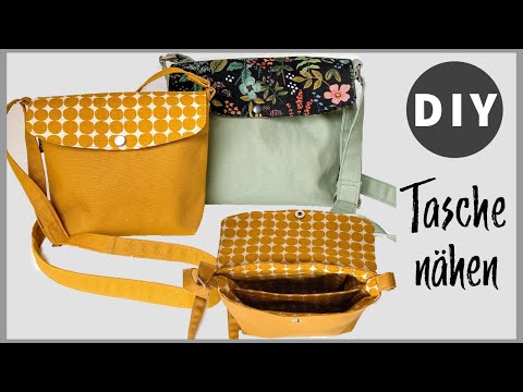 Tasche mit 2 Fächern nähen, Anleitung kostenlos, DIY