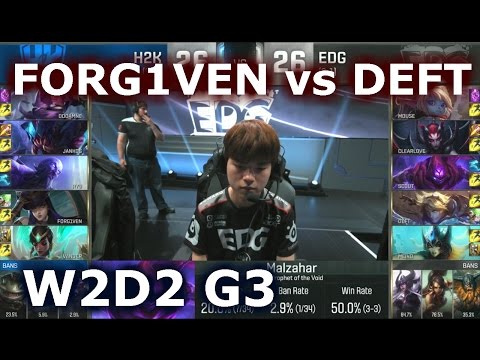H2K vs EDG W2D2 - FORG1VEN vs DEFT Player Experience Stream | Group C LoL S6 Worlds 2016