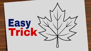 How to Draw a Maple Leaf | Easy Drawing Trick for Beginners