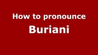 How to pronounce Buriani