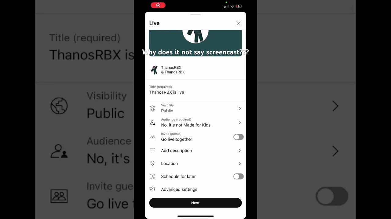 Why does it not say screencast?#livestream #youtube #shorts