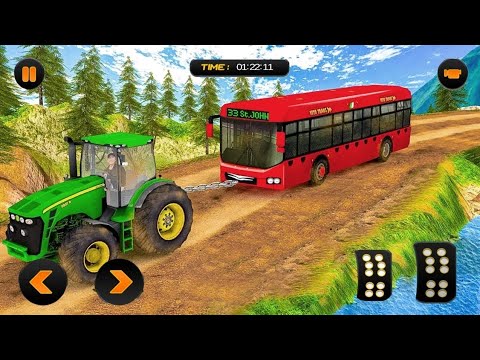 Chained Tractor Towing Rescue - Bus Rescue Tractor Simulator - Android Games by Lunch active games