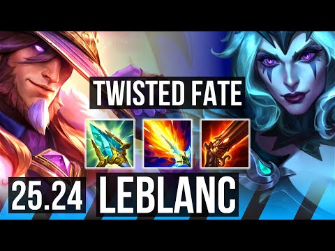 TWISTED FATE vs LEBLANC (MID) | Good KDA: 10/1/8, 34K damage | EUW Master | 25.24