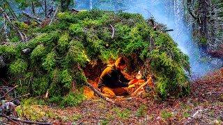 Bushcraft Survival Shelter Camping In Rain