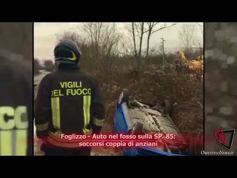 Foglizzo - Auto nel fosso sulla SP. 85: soccorsi coppia di anziani